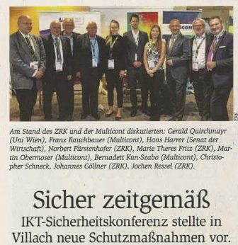 Gruppenfoto von ZRK-Vertretern und Multiscraft-Mitarbeitern zur IKT-Sicherheitskonferenz in Villach
