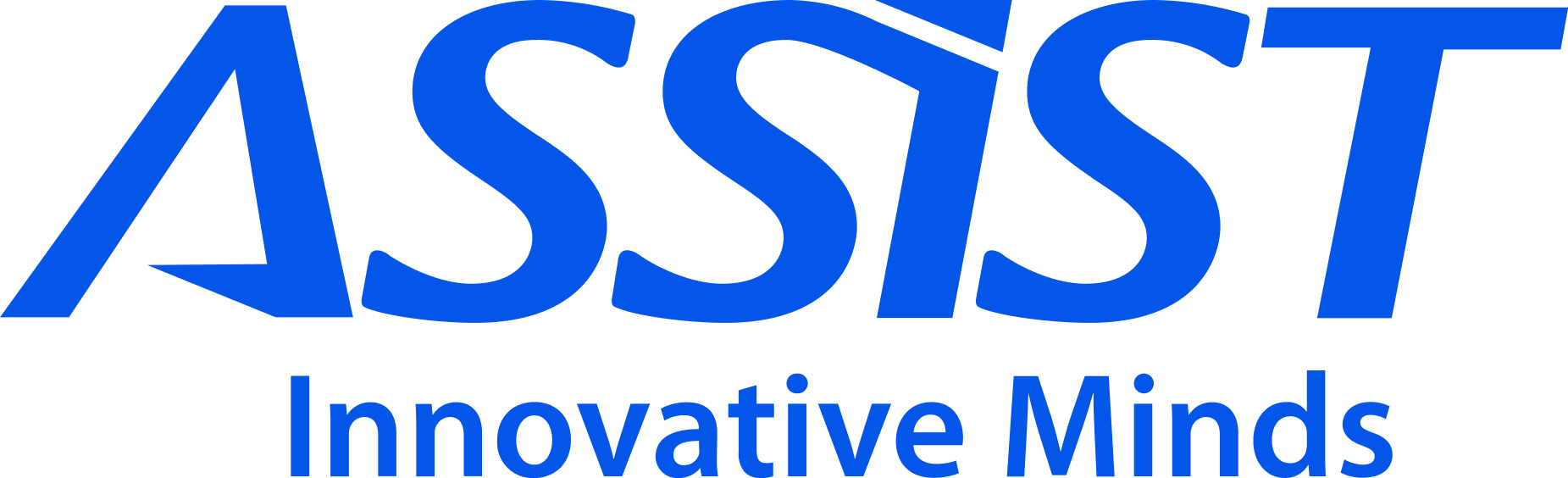 Logo von ASSIST mit dem Slogan „Innovative Minds" in blauer Schrift auf weißem Hintergrund.